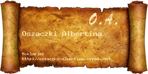 Oszaczki Albertina névjegykártya